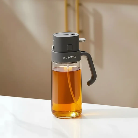 Glass Oil Dispenser 550ml 2 In 1 Pour And Spray For Cooks Kitchen & Dining Oil Dispensers