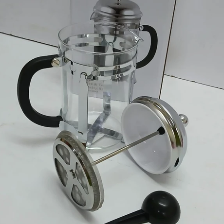 Jinmeilai Glass French Press Coffee Maker 850ml Chrome Dome Lid Mesh Plunger Filter Black Handle Kitchen & Dining French Presses
