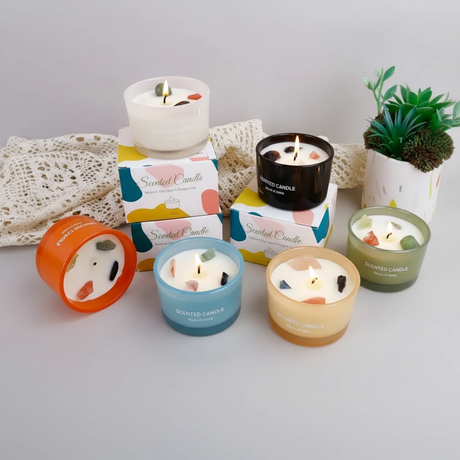 Crystal Stones Scented Candle 270g Natural Wax Aromatherapy Gift Home & Garden Candles
