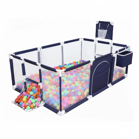 Baby Play Pen with Basketball Hoop Football Goal and 30 Balls Kids Safety Fence Home & Garden Play Yards