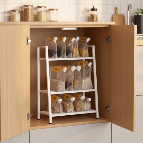 Storage Bags - Transparent Sealed Grains Moisture-Proof Set of 6 Kitchen & Dining Food Storage Bags