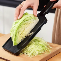 Vegetable Slicer - Wide Blade Japanese Mandoline Shredder with Stainless Steel V-Blade and Finger Guard Black Kitchen & Dining Mandoline Slicers