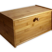Bamboo Wooden Bread Bin with Magnetic Flap Lock and Spice Storage Countertop Kitchen Organizer Kitchen & Dining Bread Boxes & Bags