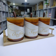 Canister Set - 3-Piece 500ml Ceramic Coffee Sugar Tea with Bamboo Stand Spoons Kitchen & Dining Food Storage Containers