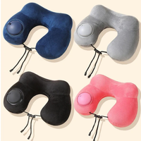 Air Inflatable Travel Neck Pillow with Massage Button and Dust Bag Travel & Luggage Travel Pillows