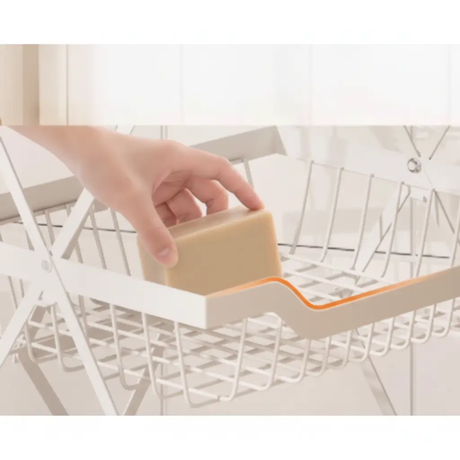 Storage Rack - 5 Tier Foldable Carbon Steel Fruit Vegetable Trolley White Kitchen & Dining Carts
