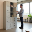 15-Door Steel Locker Cabinet Grey Furniture Storage Cabinets & Lockers