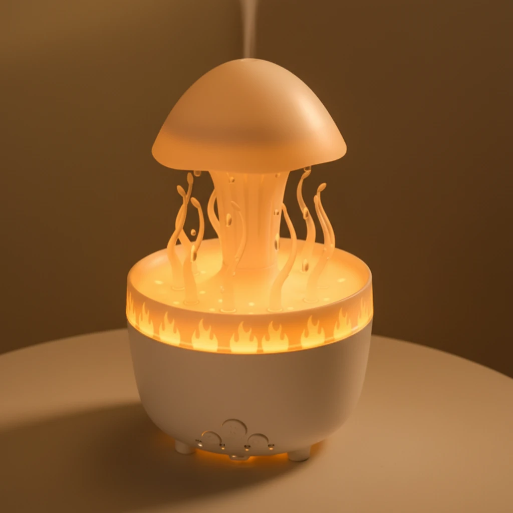 Jellyfish Rotating Mushroom Aromatherapy Cool Mist Humidifier Night Light Essential Oil Diffuser Remote Control Timer Auto Off Home & Garden Humidifiers