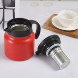 800ml Stainless Steel Coffee Pot with Sieve Red Flask Kitchen & Dining Coffee Servers