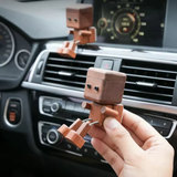 Wooden Robot Car Diffuser Leg-Shaking Vent Clip Light Brown Coffee Brown 37x60mm Home & Garden Vehicle Air Fresheners
