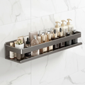 Wall Mounted Aluminium Storage Shelf 60cm Punch-Free Bathroom Kitchen Black Home & Garden Floating Wall Shelves & Ledges