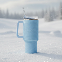 1.2 Liter Insulated Stainless Steel Tumbler with Handle and Straw Travel Gear Tumblers
