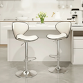 Adjustable Leather Bar Stool with Chrome Base and Footrest Home & Garden Adjustable Bar Stools