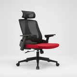 Office Chair - Premium Ergonomic with Headrest & Red Seat Furniture Office Chairs