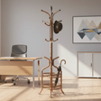 Heavy Duty Wrought Iron Coat Rack Floor Standing Bronze 189cm with 2-Tier Basket Shelf Home & Garden Coat & Hat Racks