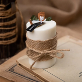 Pastoral Aromatherapy Soy Wax Candle Burlap Wrap Dried Botanicals Mango Peach Lemon Plum Blossom Home & Garden Candles