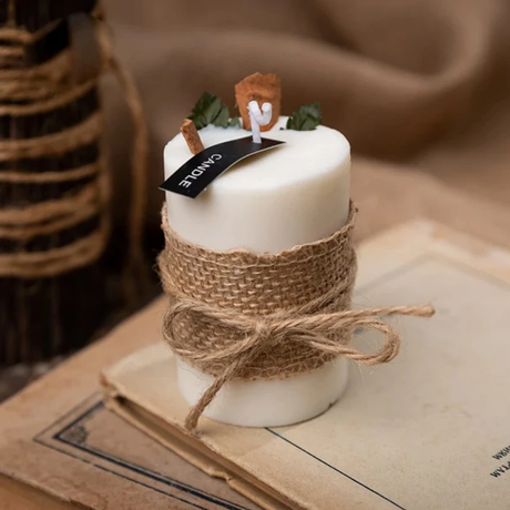 Pastoral Aromatherapy Soy Wax Candle Burlap Wrap Dried Botanicals Mango Peach Lemon Plum Blossom Home & Garden Candles