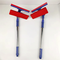 2-in-1 Telescopic Window Cleaner with 360° Rotating Head Microfibre Scrubber and Squeegee Home & Garden Squeegees