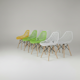 Dining Chair - Modern Geometric with Wood Legs