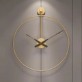 Luxury Single-Ring Open-Face Wall Clock 60cm Ultra-Minimalist Metal Gold Black Home & Garden Wall Clocks
