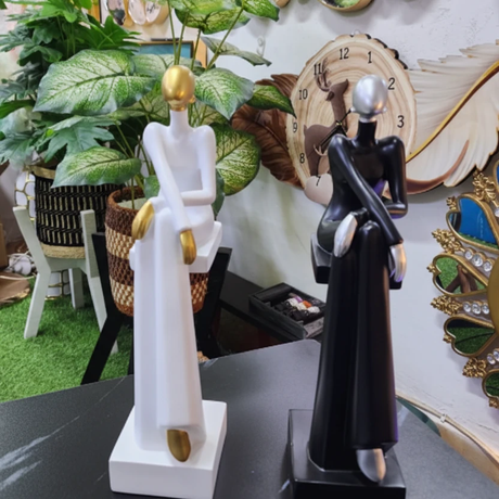 Art Resin Sitting Woman Sculpture Abstract Figurine Home Office Decor Home & Garden Sculptures & Statues