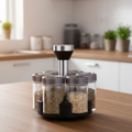 Spice Rack - Rotating 7-Jar Glass Organizer Kitchen & Dining Spice Organizers