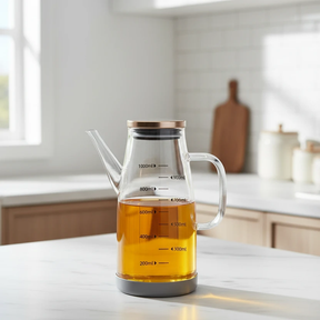 1000ml Borosilicate Glass Oil Dispenser with Silicone Base Anti-Drip Kitchen & Dining Oil Dispensers