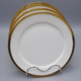 Dinner Plate Set - 6-Piece White Ceramic Gold Rim 10.5 inch Charger Plates Kitchen & Dining Plates