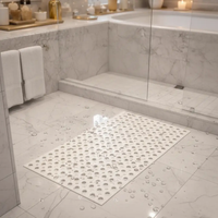 Bath Mat - Anti-Slip Hollow Grid PVC Black White Grey Home & Garden Bath Mats & Rugs