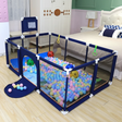Baby Play Pen with Basketball Hoop Football Goal and 30 Balls Kids Safety Fence Home & Garden Play Yards