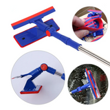 2-in-1 Telescopic Window Cleaner with 360° Rotating Head Microfibre Scrubber and Squeegee Home & Garden Squeegees