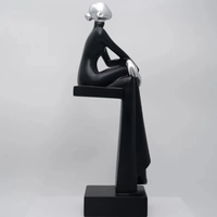 Art Resin Sitting Woman Sculpture Abstract Figurine Home Office Decor Home & Garden Sculptures & Statues