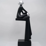 Art Resin Sitting Woman Sculpture Abstract Figurine Home Office Decor Home & Garden Sculptures & Statues