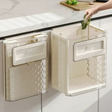 Kitchen Bin - 10L Wall Mount Folding Cabinet Door Hanging Waste Bin Cream Beige Home & Garden Wastebaskets