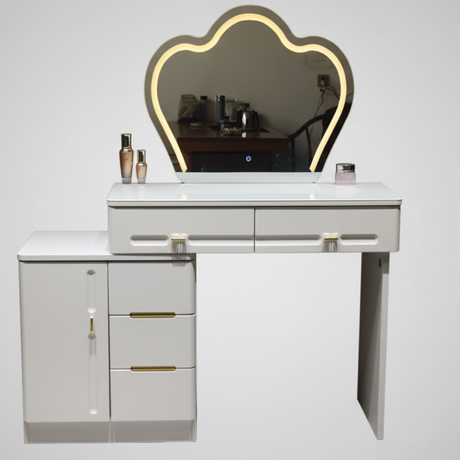 Dressing Table - Modern with LED Mirror & Storage (Without Chair)