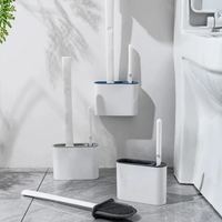 Toilet Brush - Wall-Hanging with Holder & Cleaning Brush Home & Garden Toilet Brushes