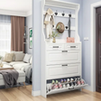 Hallway Cabinet - Multi-Function Shoe Storage with Coat Rack 220cm Furniture Storage Cabinets & Lockers