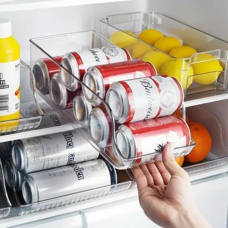 Can Storage Box - Clear PET Fridge Organiser 35.6x16.8x15.7cm Kitchen & Dining Food Storage Containers