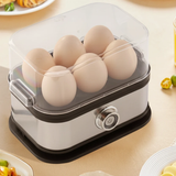 Mountal Electric Egg Boiler 6-Egg Stainless Steel with Timer and Water Measuring Cup 18.5x13x13.5cm Kitchen & Dining Egg Cookers