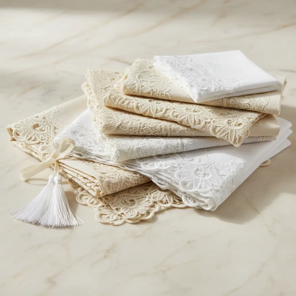 Lace Embroidered Table Runner with Tassels Home Decor Table Runners