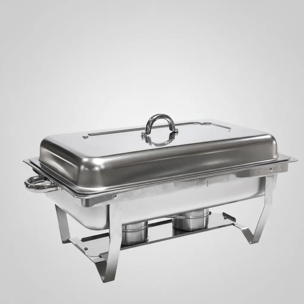 Chafing Dish - 11L Stainless Steel 2-Pan Buffet Food Warmer with Lid Fuel Holders Kitchen & Dining Chafing Dishes