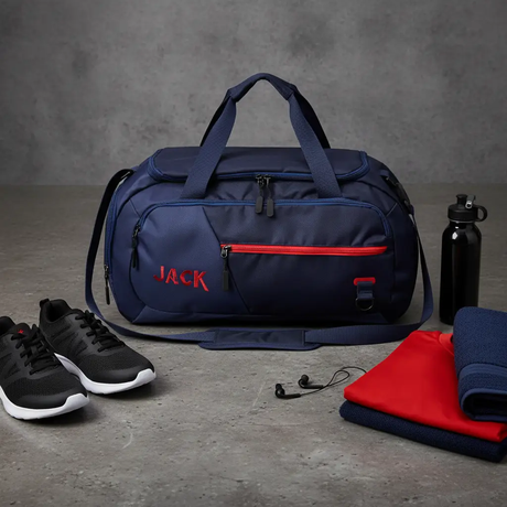 Duffle Bag - Jack Casual Gym Travel with Shoulder Strap Navy Blue Red White Luggage & Bags Gym Duffel Bags