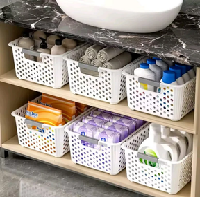 Large Ventilated Plastic Storage Basket with Handles 36x25.4x14cm Home & Garden Household Storage Containers