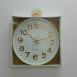 Wall Clock - Quartz 30cm Diameter with Gold Ring Home Decor Wall Clocks