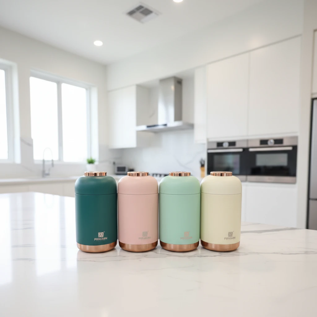 650ml Insulated Lunch Box with Carrying Bag and Rose Gold Lid Kitchen & Dining Lunch Containers