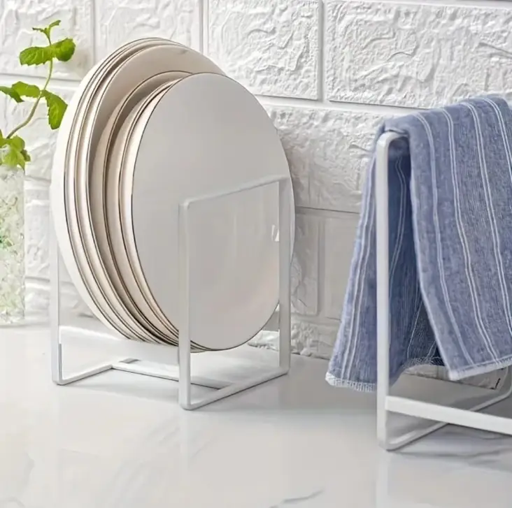 Dish Rack - Heavy-Duty Metal Vertical Plate and Bowl Organiser Matte Kitchen & Dining Dish Racks