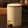 Foot Pedal Trash Can with Ribbed Design 10L Plastic Dustbin Home & Garden Trash Cans
