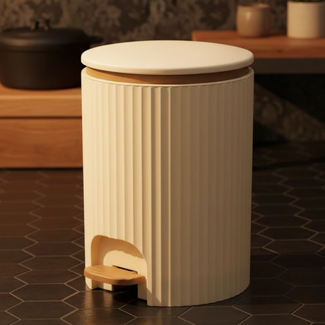 Foot Pedal Trash Can with Ribbed Design 10L Plastic Dustbin Home & Garden Trash Cans