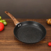 Frying Pan - Non-Stick Deep Pan with Wood-Look Handle Kitchen & Dining Frying Pans