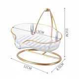 Soap Dish - Light Luxury Clear Acrylic Gold Iron Stand 13x11x11cm Home & Garden Soap Dishes & Holders